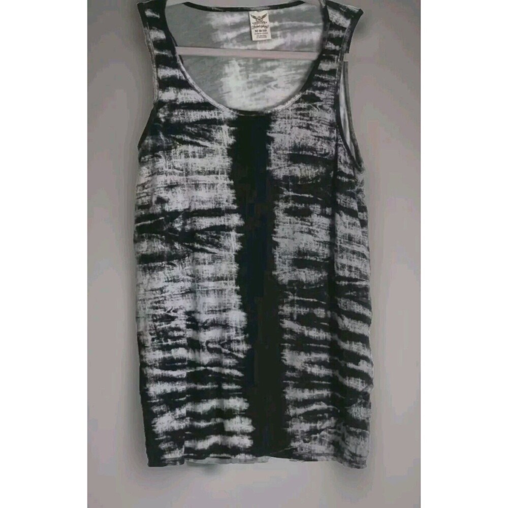 Faded Glory Womens Tank Top "Olive Leaves" Multi Colored Layered Back Sz M 8-10